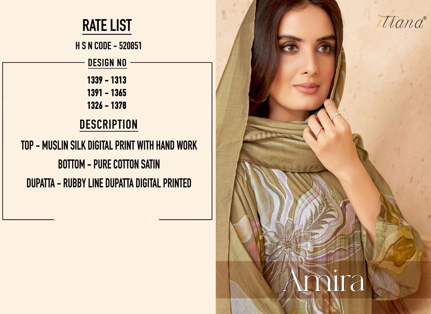 Amira By Itrana Sahiba Muslin Silk Digital Printed Dress Material Orders In India